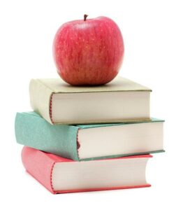 Stack of school books